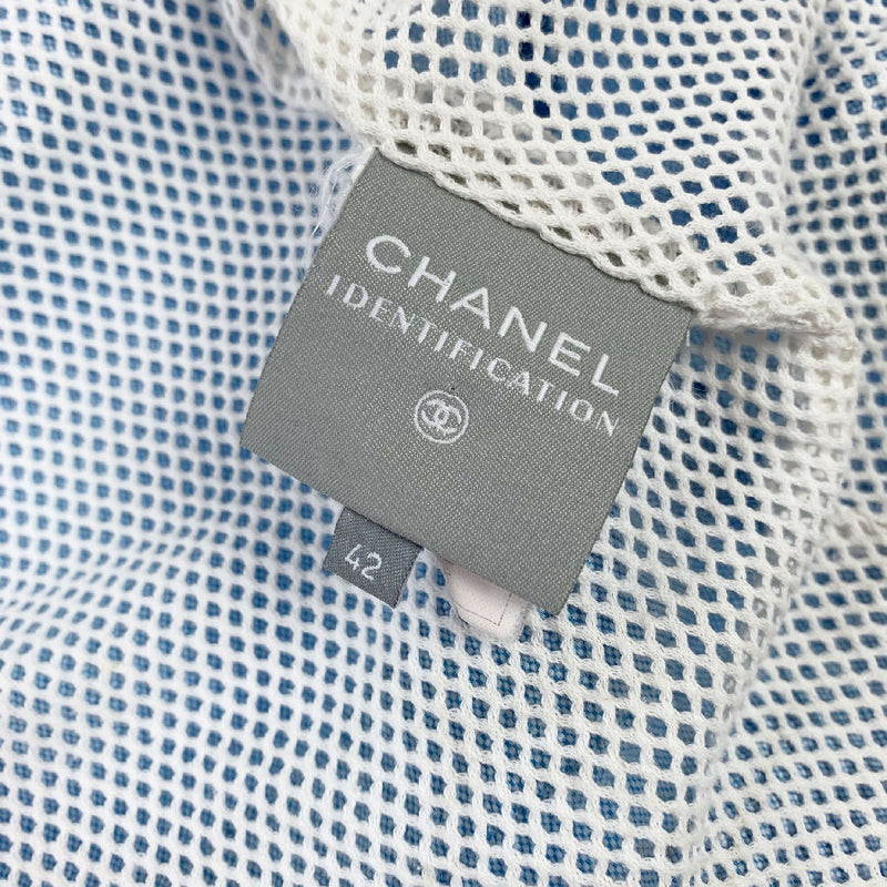 Chanel women's blue cotton biker jacket