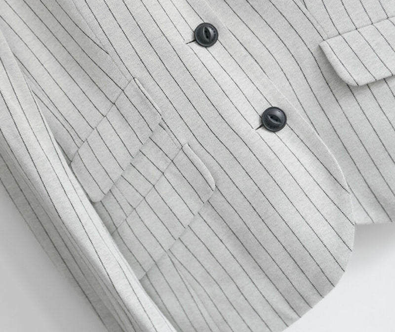 Rag & Bone women's grey pinstripe Slade blazer