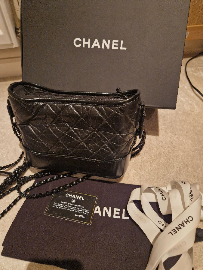 Chanel black quilted leather “So Black Gabrielle” handbag