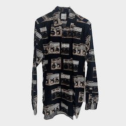 Paul Smith men's black and gold stereo print cotton shirt