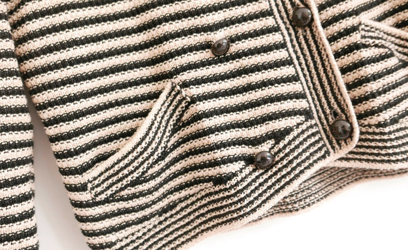 Chanel women's camel and black Resort 2015 silk knit cropped jacket