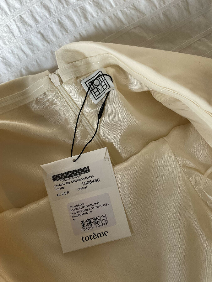 Toteme white wool A-Line bustier dress Loop Generation Toteme white wool A-Line bustier dress Loop Generation