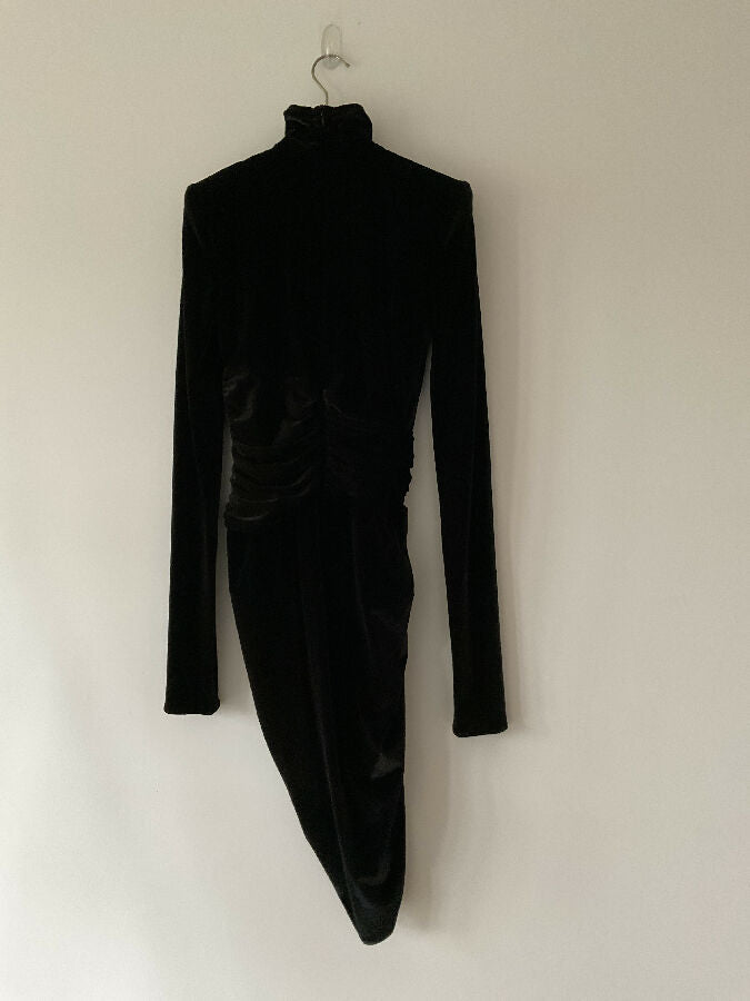 Alexandre Vauthier women's black velvet occasion dress