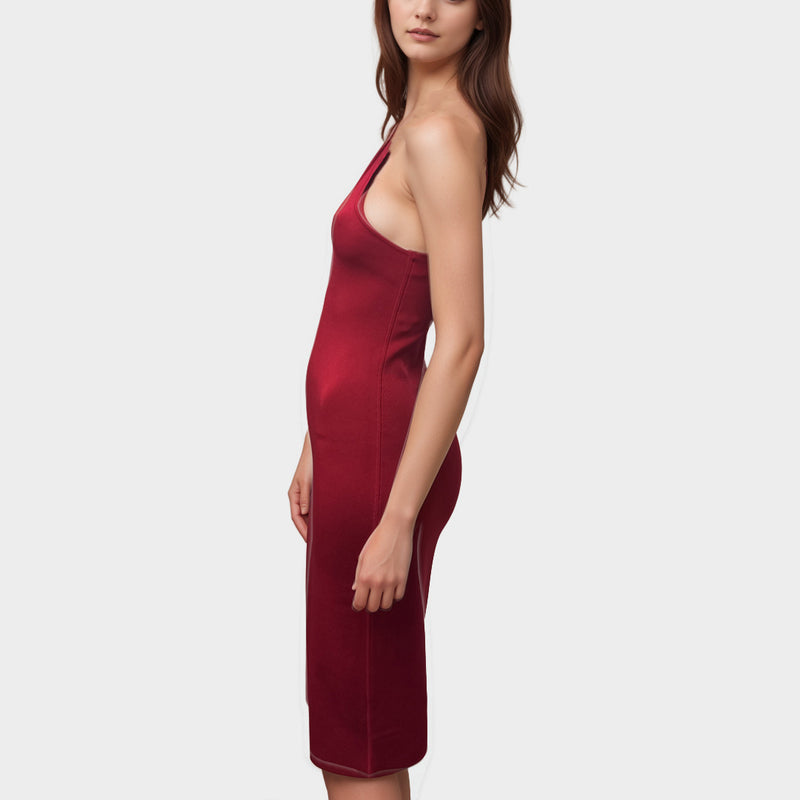 Galvan London Red One shoulder Dress