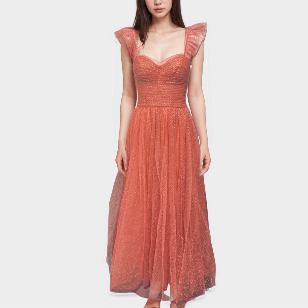 Monique Lhuillier Pink glitter tulle Dress Loop Generation Monique Lhuillier Pink glitter tulle Dress Loop Generation