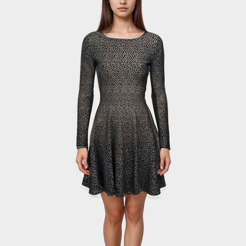 Alaia Black and gold glitter mini dress