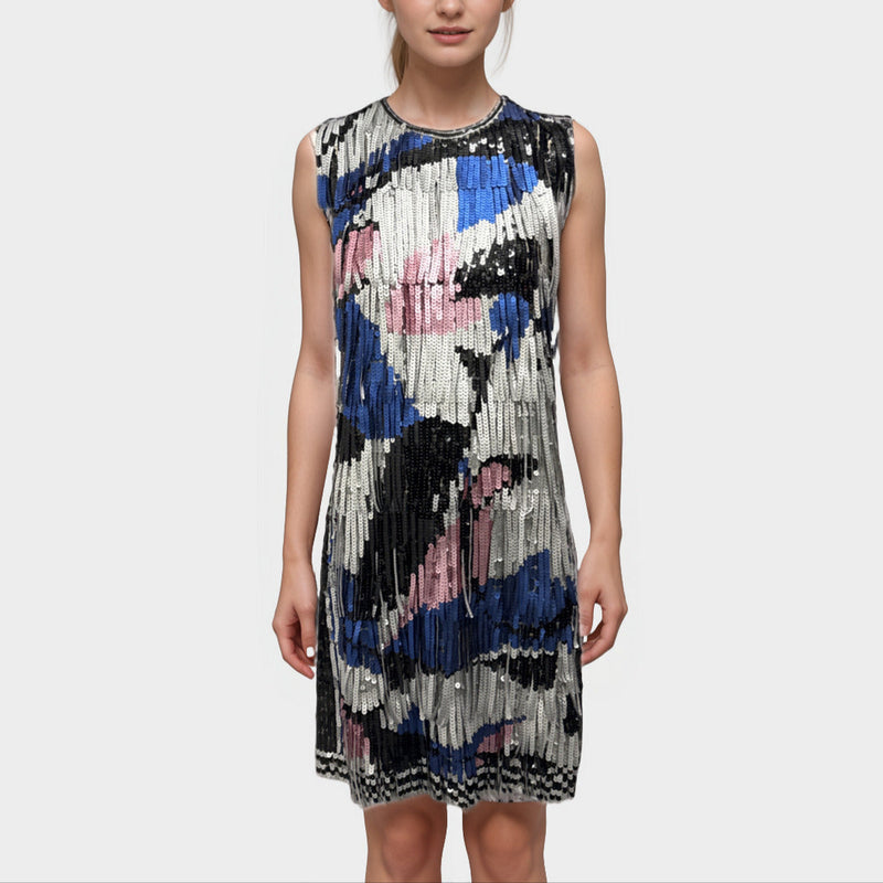EMILIO PUCCI Multicolor fringed sequin mini dress