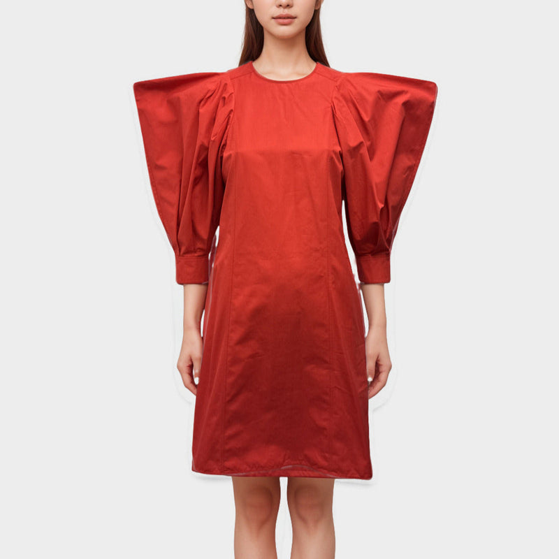 Givenchy Red Mini Dress with Puffed Sleeves