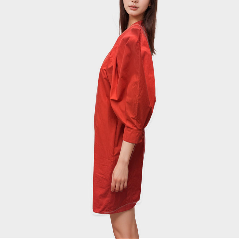 Givenchy Red Mini Dress with Puffed Sleeves