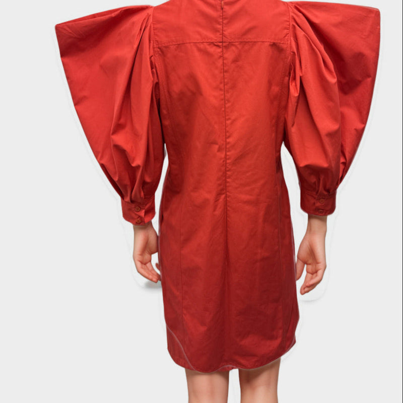 Givenchy Red Mini Dress with Puffed Sleeves