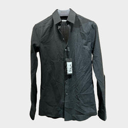 Dolce&Gabbana men's black wool long-sleeved shirt