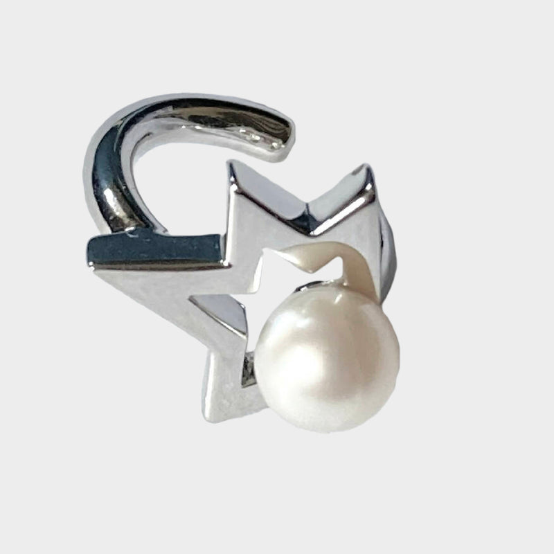 Tasaki women's sterling silver ear cuff earring with pearl