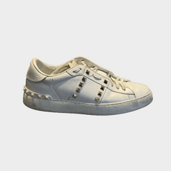 Valentino Garavani women's white Rockstud Untitled leather trainers