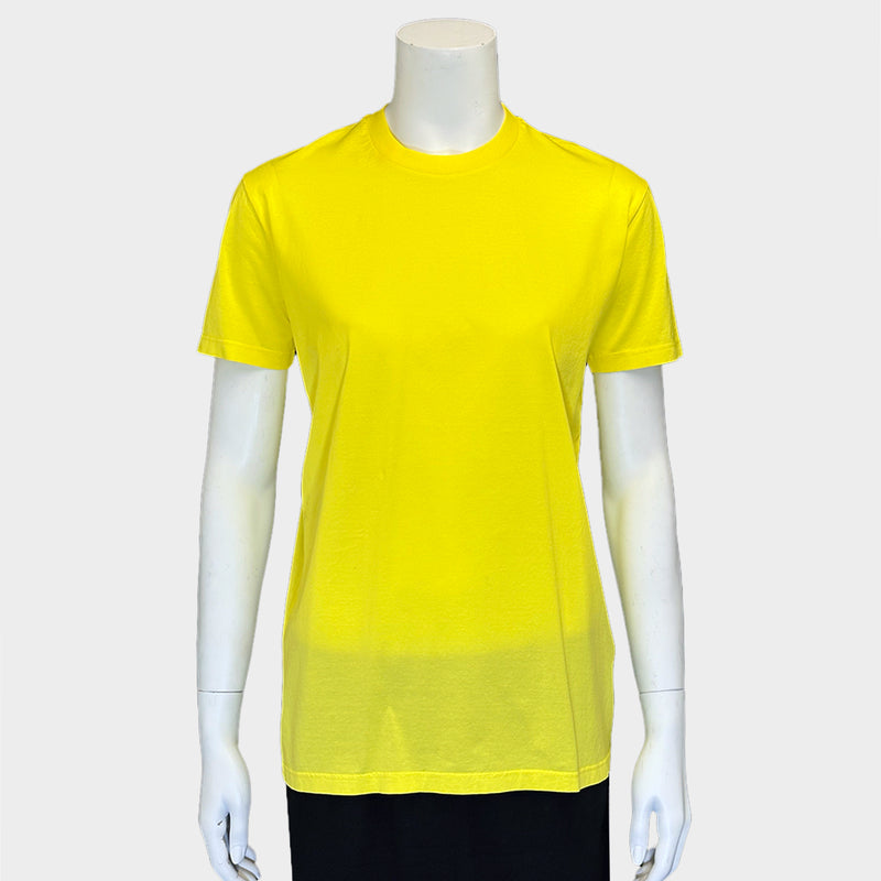 Prada women's yellow cotton short-sleeved t-shirt