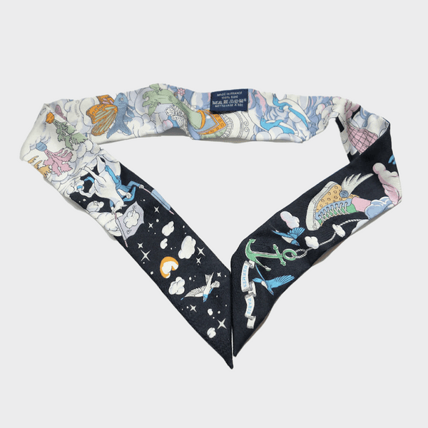 Hermes Sur Mon Nuage multicoloured Twilly Scarf