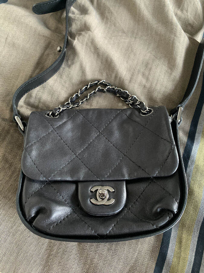 Chanel black quilted lambskin Country mini crossbody bag