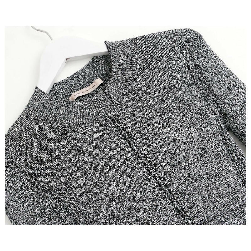 Christopher Kane silver lurex knitted skinny jumper
