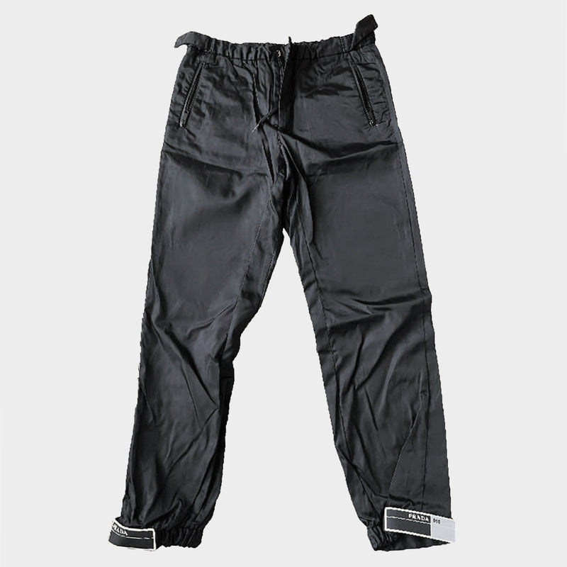 Prada women's black nylon joggers