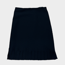 Alaïa black wool fringed skirt