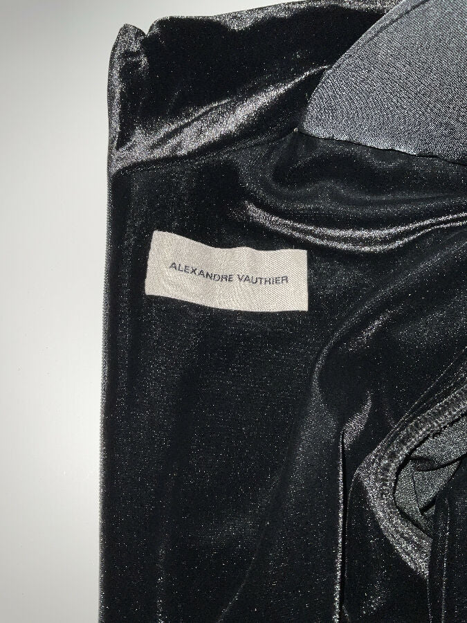 Alexandre Vauthier women's black velvet occasion dress