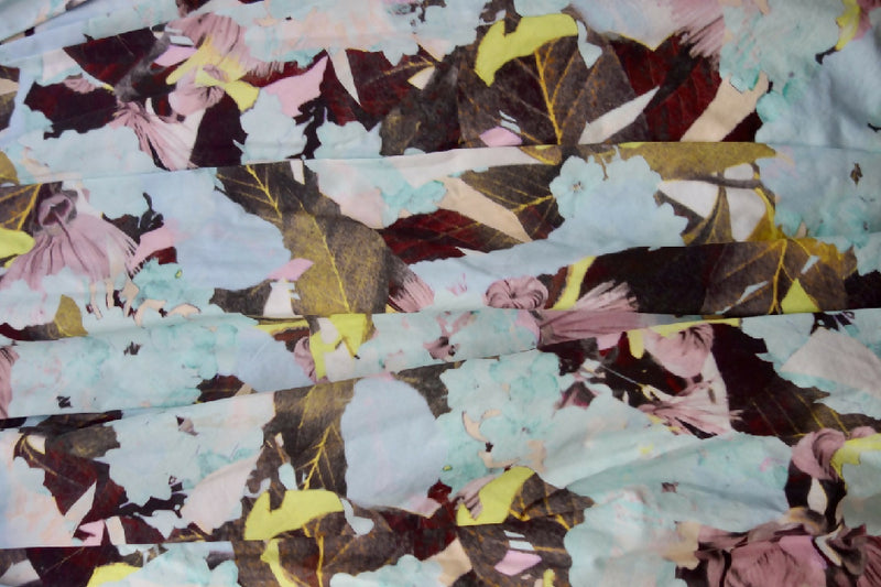 Erdem blue floral print pleated Imari skirt