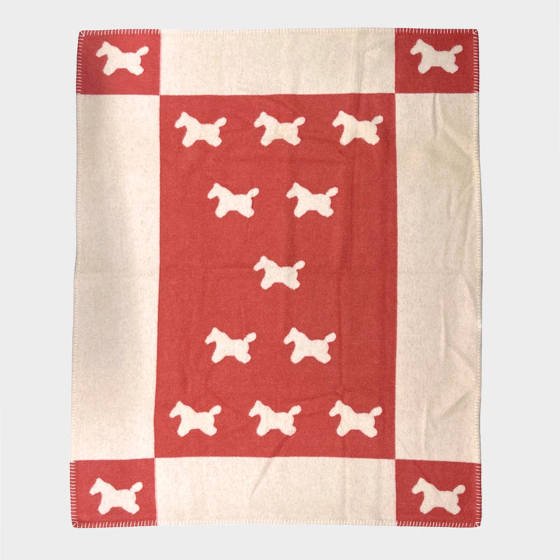 Hermes beige and pink wool/cashmere Adada Avalon throw blanket