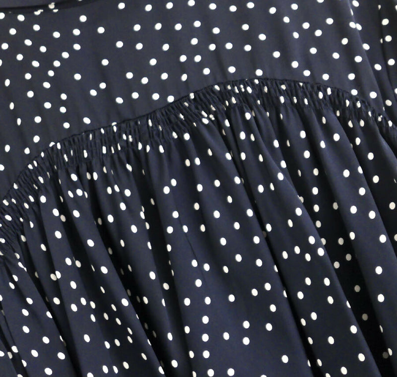 Magda Butrym women's navy and white Orleans Polka Dot Silk Blouse