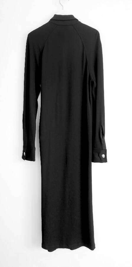 Bottega Veneta black crepe long-sleeved shirt dress