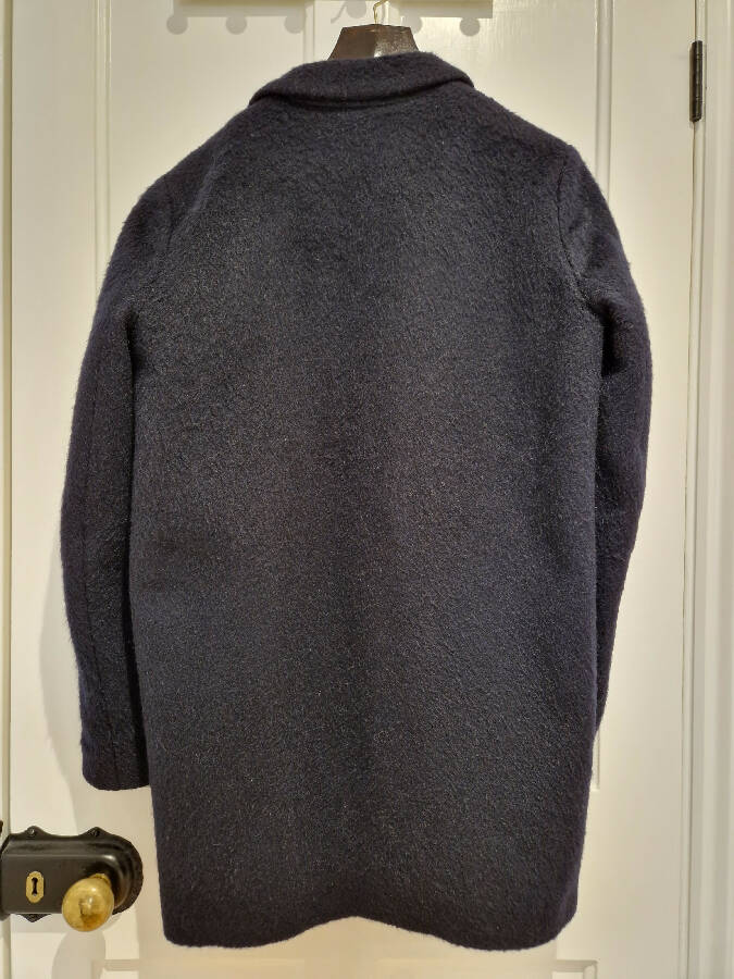 Maje women's navy wool and mohair coat