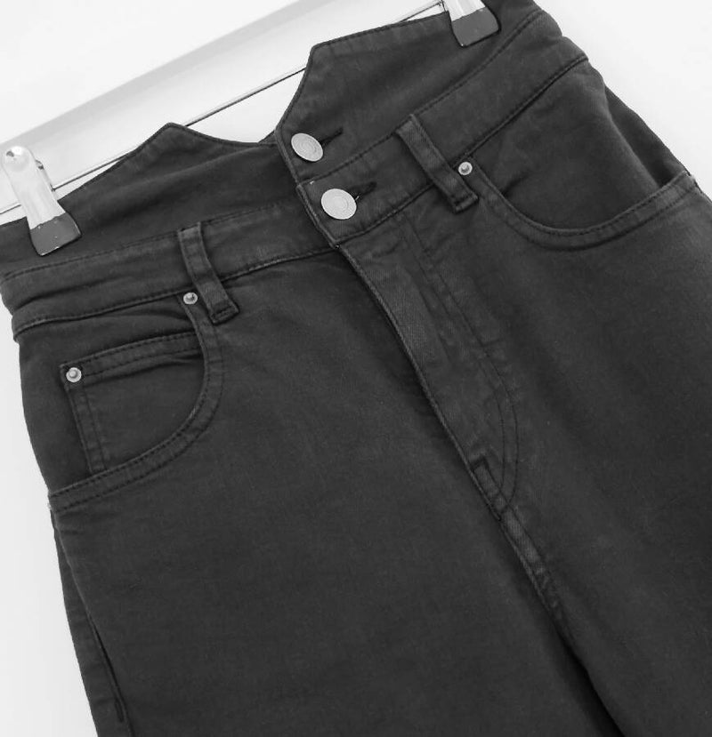 Isabel Marant Etoile women’s black denim high-waisted jodhpur jeans