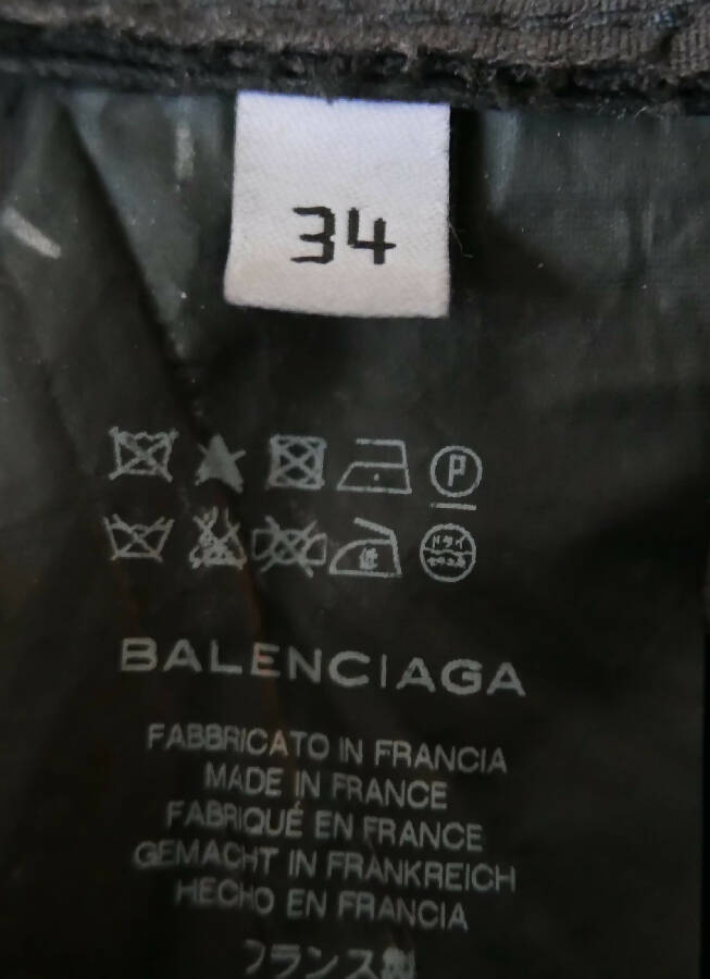 Balenciaga women's black leather leggings