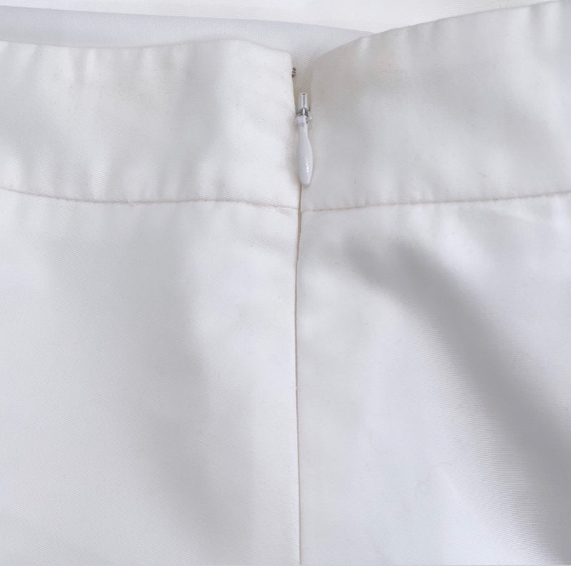 PRADA rose print cotton-poplin white midi skirt
