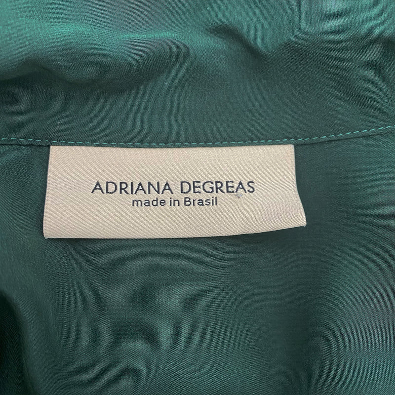 ADRIANA DEGREAS dark green loose silk blouse