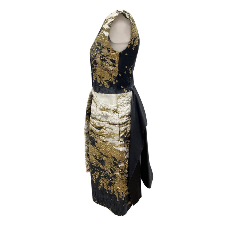 second-hand ALBERTA FERRETTI gold and black metallic dress | Size IT38