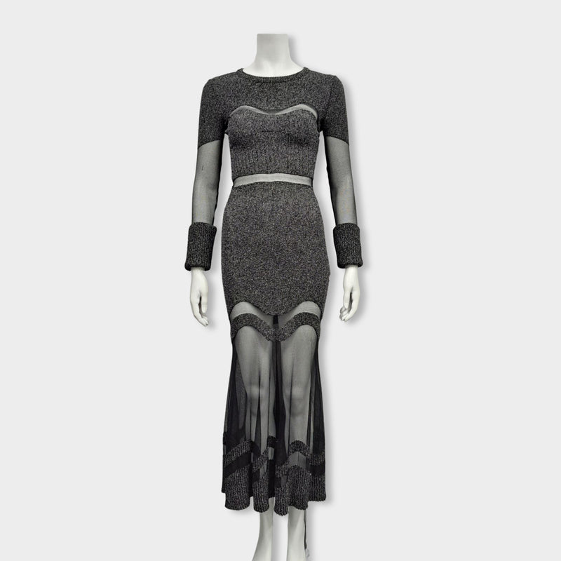 pre-owned ALEXANDER MCQUEEN black and grey dress