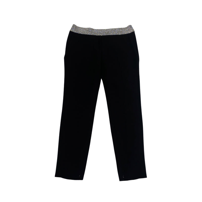 pre-owned ALEXANDRE VAUTHIER black trousers with Swarovski crystals | Size FR40