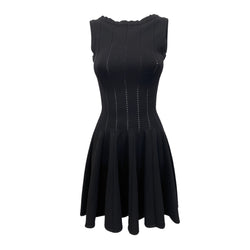 pre-loved ALAÏA black flared sleeveless dress