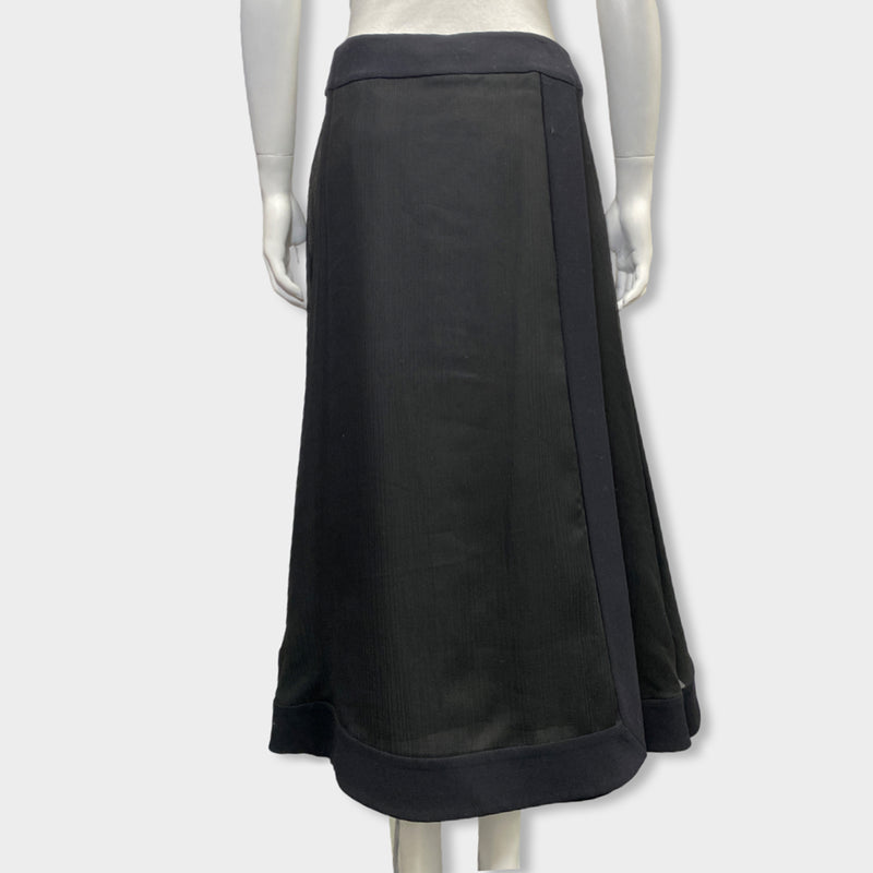 CHANEL black silk skirt