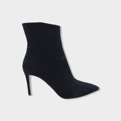 pre-owned AQUAZZURA black suede ankle boots