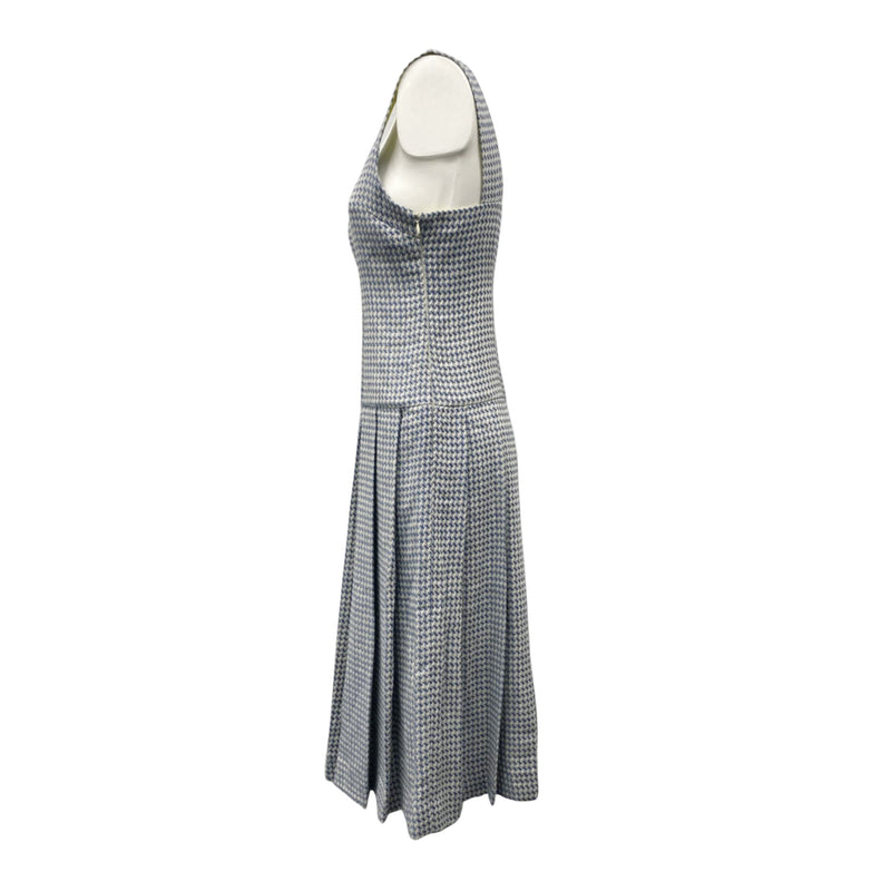 pre-loved ATELIER PARSMEI blue and white embroidered linen dress 