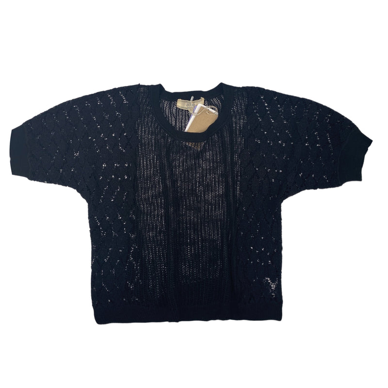 pre-loved ATHE black crochet blouse