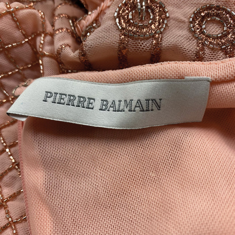 PIERRE BALMAIN peach embellished top