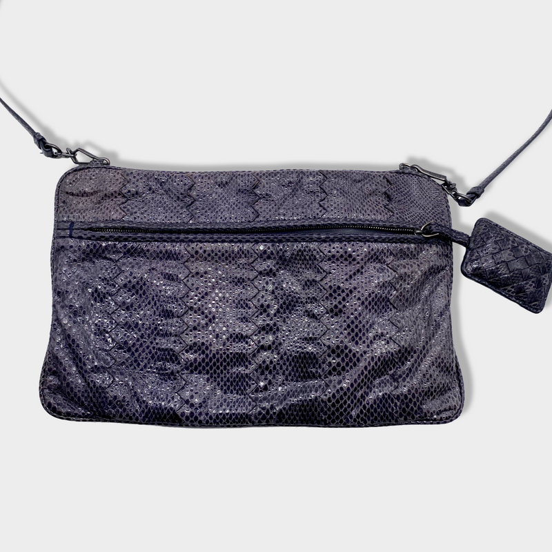 BOTTEGA VENETA purple exotic leather bag