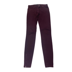 pre-loved BALENCIAGA burgundy cotton skinny jeans 