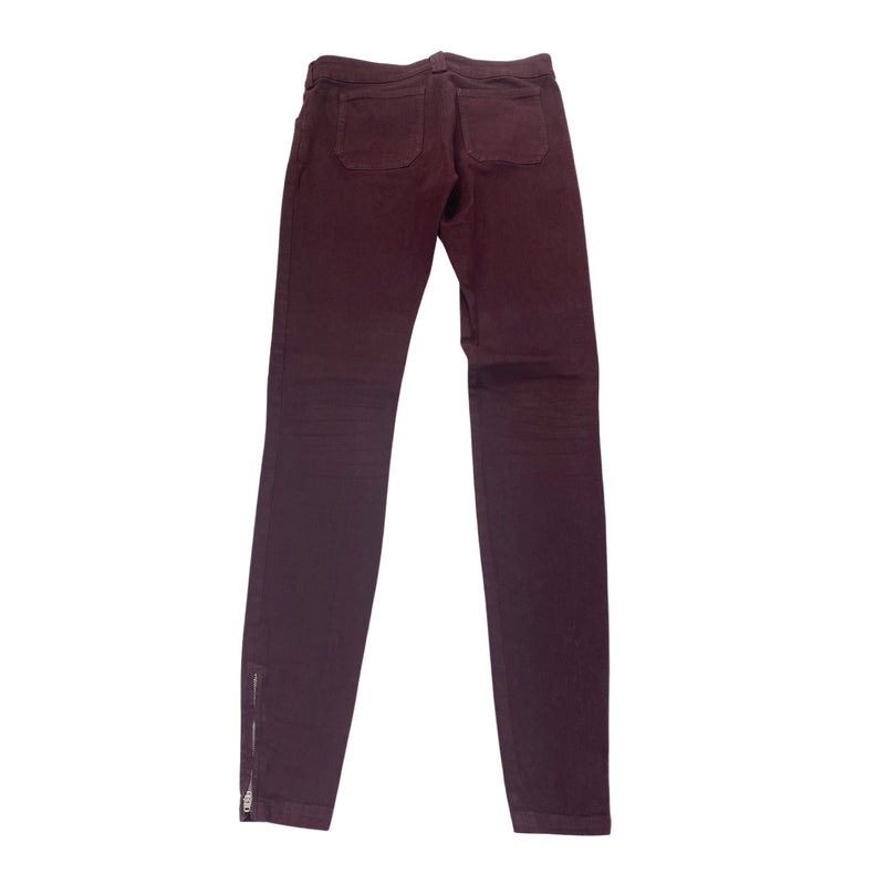pre-owned BALENCIAGA burgundy cotton skinny jeans 