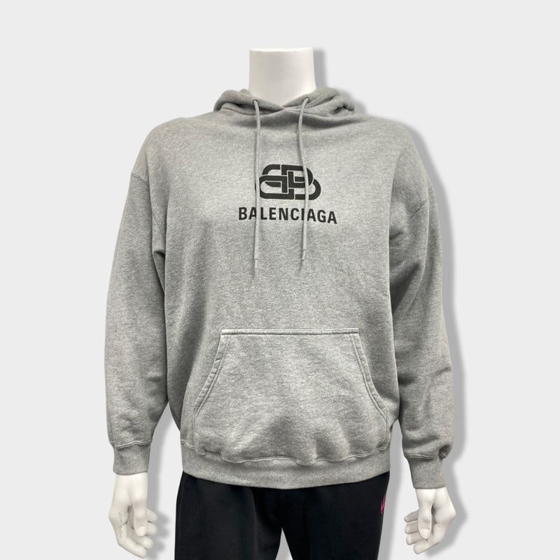 pre-owned BALENCIAGA grey cotton hoodie | Size M