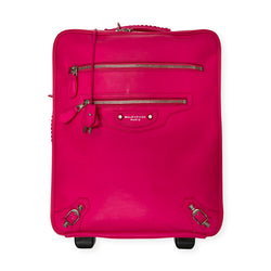 pre-owned BALENCIAGA cabin size pink suitcase