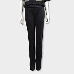 pre-owned BALMAIN black cotton and silk trousers