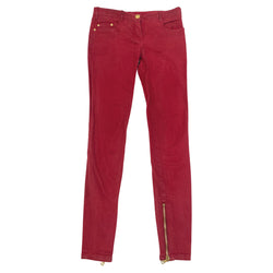 pre-loved BALMAIN red skinny jeans