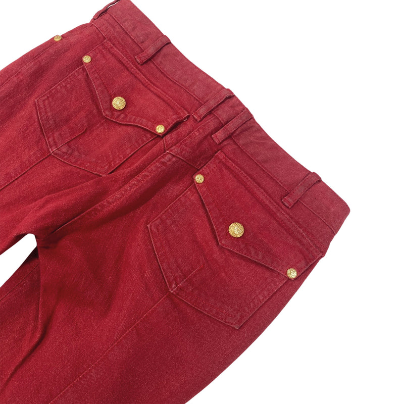 BALMAIN red skinny jeans